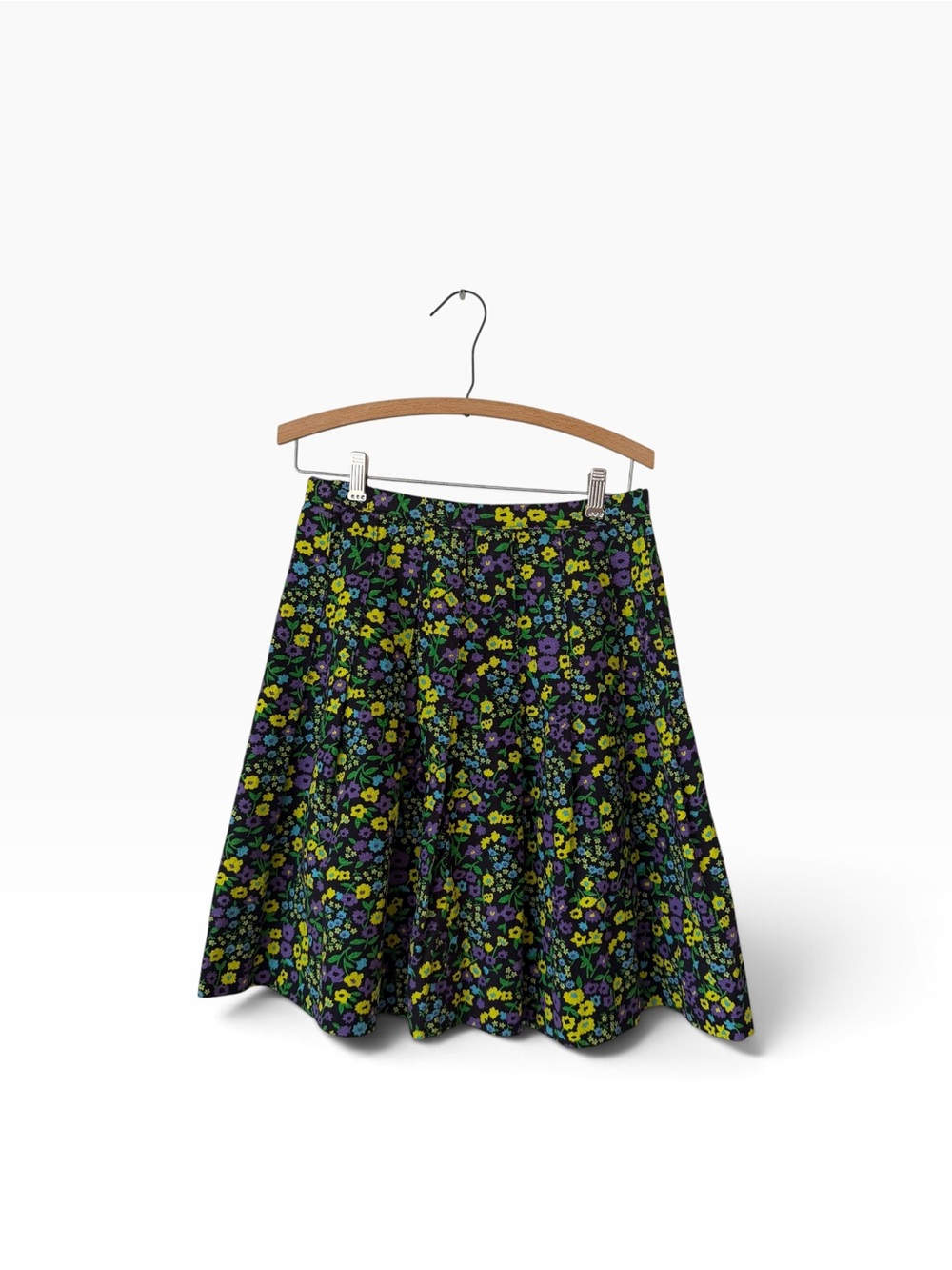 Handmade Vintage Black Floral “Moody Meets Playful” 90’s Grunge Circle Skirt